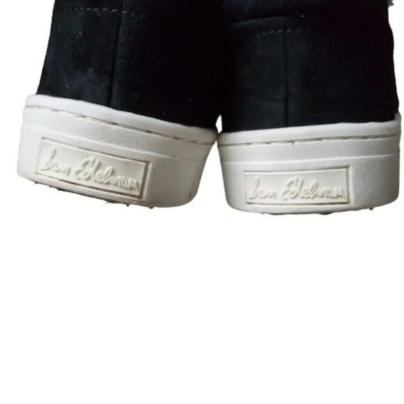 Sam Edelman Women's Black Leya Pom-Pom Faux Fur-Embellished Velvet Sneaker 7.5M - Picture 10 of 16